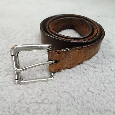 Men's Leather Belt Brown Broken In 1 1/3 Ins Wide Vintage Well Worn 38 • $10.94