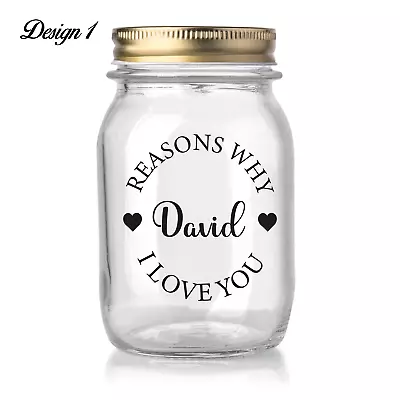 Personalised Valentine's Day Anniversary Jar Sticker Reasons Why I Love You • £2.60