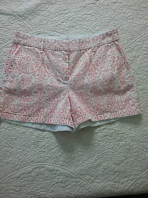 Elle Womens Floral Peach Ivory Print Shorts St 6 • $8.50