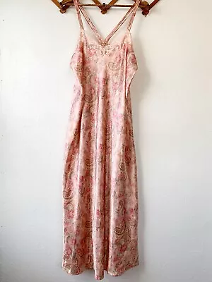 Vintage Slip Dress Satin Nightgown Paisley  • $22