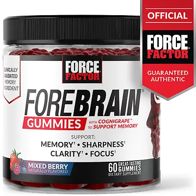 $19.99 • Buy Force Factor Forebrain Gummies, Memory And Focus Support, Mixed Berry Flavor