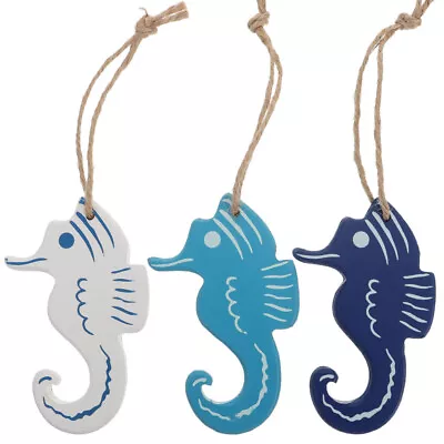 Wooden Nautical Seahorse Wall Decor For Bedroom/Bathroom (3 Pcs) • £9.45