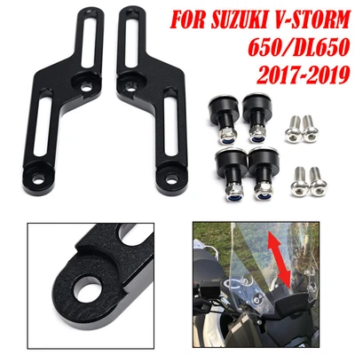 $35.99 • Buy 2X Black Windshield Bracket Adjuster For Suzuki V-Strom 650 DL650 2017 2018 2019