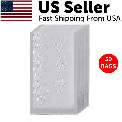 $7.89 • Buy 50Pcs Quart Vacuum Sealer Bags 6x10inch Embossed Food Saver Storage Package US