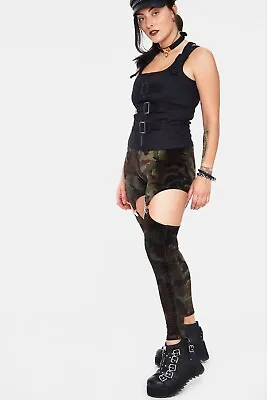 Jawbreaker Fight Me Velvet Harness Leggings Xs S M L Xl Black Rock Chic  • $36.08