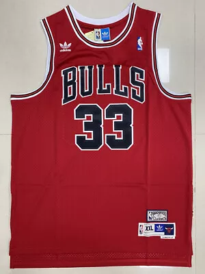 Retro Scottie Pippen #33 Chicago Bulls Basketball Jersey Stitched Red*/ • £20.20