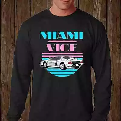 Miami Vice Police Car Don Johnson Long Sleeve T-Shirt Size S-5XL Best Gift • $35.99