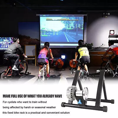 Stainless Steel Magnetic Bike Trainer Stand For Indoor Stationary Exercise Black • $172.03