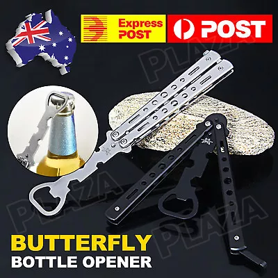 Butterfly Bottle Beer Opener Knife Training Practice Folding Tool Balisong Gift • $10.95