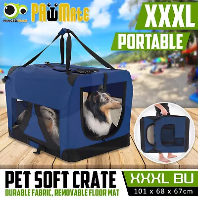 Pet Dog Soft Crate Portable Carrier Travel Cage Tent Kennel Folding XXXL BU • $94.90