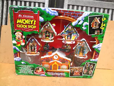 ꙮ Christmas Holiday Innovation Mickey's Clock Shop Music Animated Vintage 1993 • $79.99