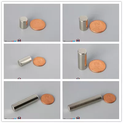 Multiple Size 9.5mm 3/8 Dia N40/N52 Rare Earth Neodymium Cylinder/Rod Magnets  • $239.99