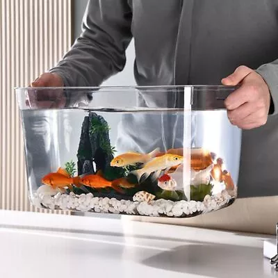 PET Desktop Goldfish Bowl Mobile Small Fish Tank  For Fish Shrimp Turtle • $28.06