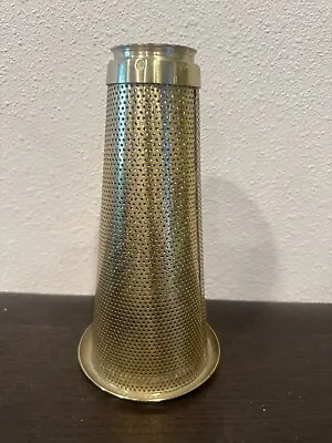 Vintage Mid Century Perforated Metal Cone Mesh Shade Gold Sconce • $29.99