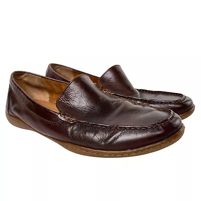 Born Harmon Brown Leather Mens Slip On Moc Toe Slip Resistant Casual Loafer 10.5 • $27.99