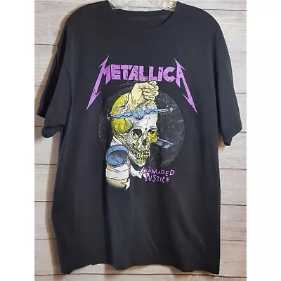 Metallica Damaged Justice Pushead Heavy Metal Band Graphic T Shirt XXL Black  • $16.49