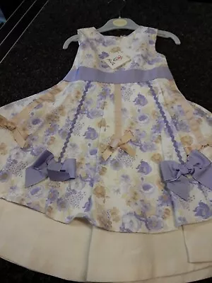 Sale New Abella Dress Cream/lilac/beige Style Abs8035 Size 5 Years • £18