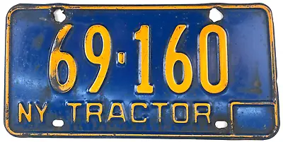 Vintage New York 1966-72 Tractor License Plate Garage Man Cave Decor Collector • $21.95