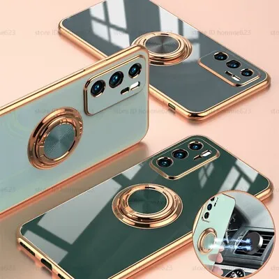 Plating Case For Huawei P40 P30 Lite Mate 40 30 Pro Shockproof Ring Holder Cover • £5.99