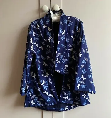 Yumi Girls Kimono Jacket Age 11-12 Blue Butterflies JOHN LEWIS £36 Worn Twice • £10