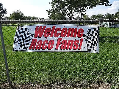 Welcome Race Fans Party Banner Race Car IndyCar Indy 500 Nascar USAC F-1 • $14.99