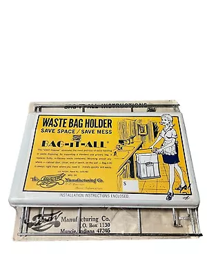 NWT Garbage Bag Holder MCM VTG HMP Bag It All Disposal 1960's Cabinet Hanger • £16.65