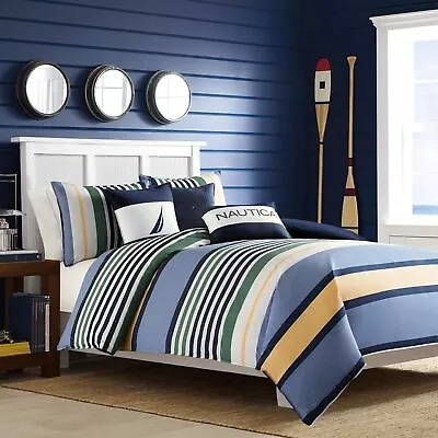 Nautica Comforter Set Cotton Reversible Bedding With Matching Shams Stylish ... • $184.38