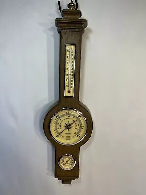 Vintage MCM Springfield Wall Mount Weather Station Barometer Temp Humidity • $22