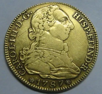 1787 Madrid 4 Escudos Charles Iii Gold Spain Doubloon Spanish Colonial Era  • $1299