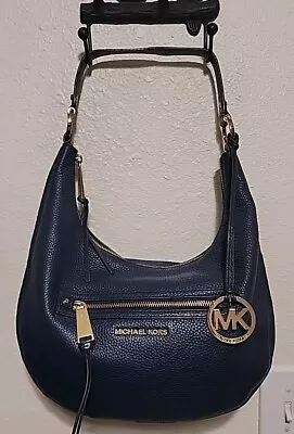 Michael Kors Navy Blue Leather Hobo Shoulder Bag Purse  Strap   • $35