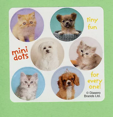 60 Rachael Hale Mini Dot Stickers - Cats Dogs Kittens Puppies - Party Favors • $2.20