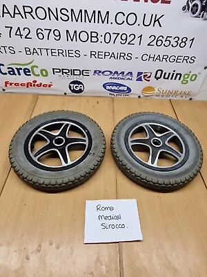 £29.99 • Buy Roma Medical Sirocco Electric Wheelchair Parts Drive Wheels And Solid Tyres Pair