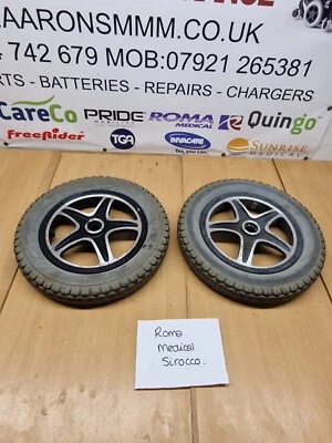 £29.99 • Buy Roma Medical Sirocco Electric Wheelchair Parts Drive Wheels And Solid Tyres Pair