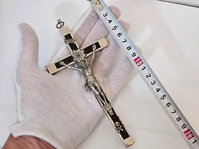 Antique Cross Skull Memento Mori Crucifixes Big Pendant Very Rare ! ( Юn116 ) • $119