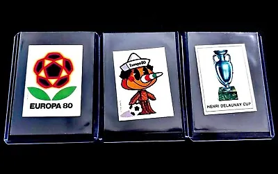 Panini Euro 80 Stickers # 21 22 23 Logo Badge Trophy Mascot Europe 1980 • £51.16