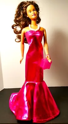 OOAK Barbie In Metallic Magenta Mermaid Gown • $14