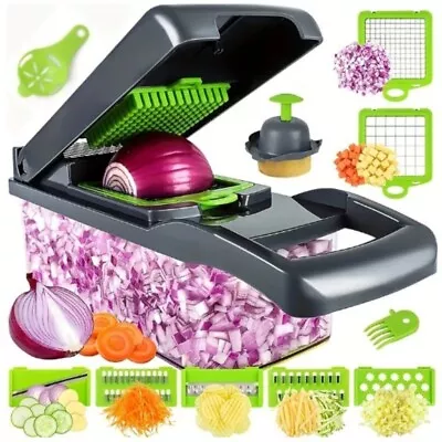 16-in-1 Vegetable Chopper Slicer  With Basket - Multifunctional Home Gadgets • £10