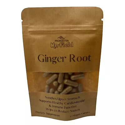 Ginger Root 100% Organic Capsules 500 Mg Quantity 30 • $16.50