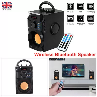 Portable Bluetooth Speaker Subwoofer Bass Wireless Outdoor MP3 Player FM Radio • £18.73