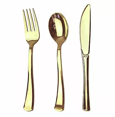 $10.99 • Buy JL Prime 75 Gold Plastic Silverware Set, Gold Plastic Cutlery Set