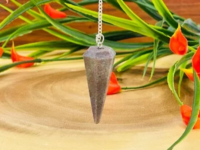 Ruby Kyanite Crystal Pendulum With Silver Plated Chain Ruby Kyanite Point • $9.89