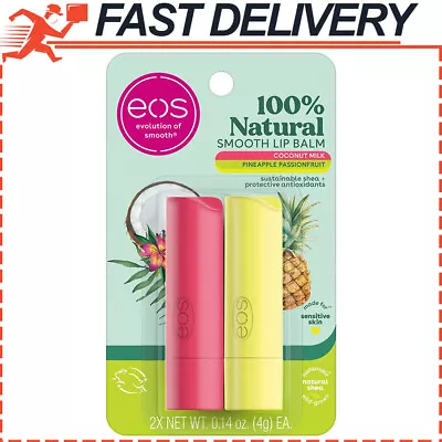 2-Pack Eos 100% Natural Lip Balm Coconut Milk & Pineapple Passionfruit 0.14 Oz • $6.68