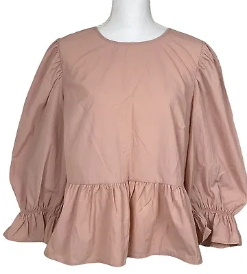 H&M Divided Women Top Blouse Pink Blush Size XL • $10