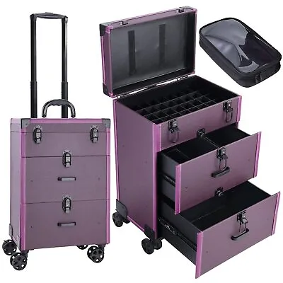 FRENESSA Rolling Nail Case Wheeled Manicure Storage Case Polish Organizer Pro... • $172.95