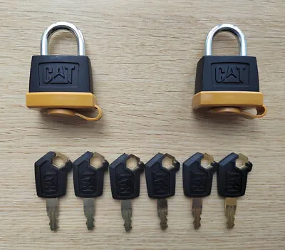 2Set Padlock Pad Lock W/6 New Key For Caterpillar (CAT) 5P8500 246-2641 • $39