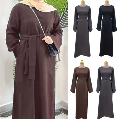 Muslim Women Abaya Long Maxi Dress Islamic Kaftan Dubai Arab Tunic Gown Ramadan • $46.23