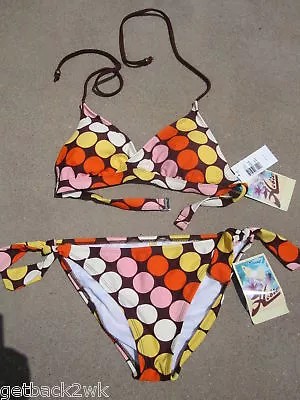 New Hobie Bikini Swimsuit Polka Dot Brown 9 L • $29.99