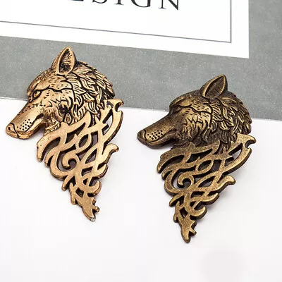 5 Pcs Alloy Wolf Head Lapel Pins Brooch Set For Men And Women's Attire • £8.15