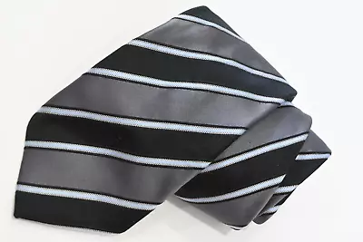 DONALD J TRUMP STRIPED GRAY Silk Men's Neck Tie W:3 1/2  BY L:60  MADE IN CHINA • $9.99