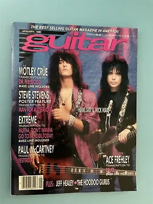 Guitar For The Practicing Musician - January 1990 - Nikki Sixx & Mick Mars • $7.32